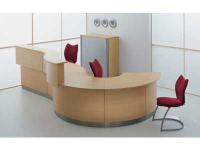 Salvo Reception Desk Range - Birch Curved